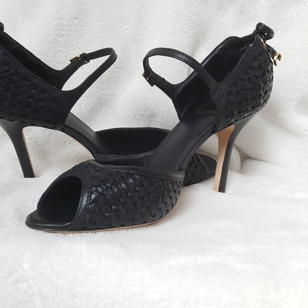 Dior peep toe strappy heels
